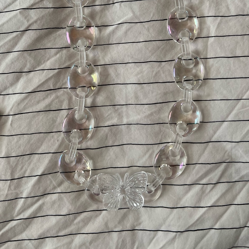 Kristopher Kites Iridescent Butterfly necklace